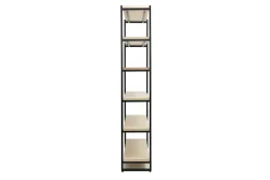 Bibliothèque industrielle ouverte en bois clair et métal noir L100 cm ARISTOTE