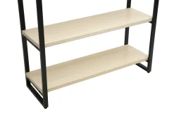 Bibliothèque industrielle ouverte en bois clair et métal noir L100 cm ARISTOTE