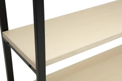 Bibliothèque industrielle ouverte en bois clair et métal noir L100 cm ARISTOTE