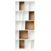 Bibliothèque modulable blanche et finition bois clair chêne L85 cm JAZZ