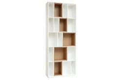 Bibliothèque modulable blanche et finition bois clair chêne L85 cm JAZZ