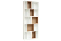 Bibliothèque modulable blanche et finition bois clair chêne L85 cm JAZZ