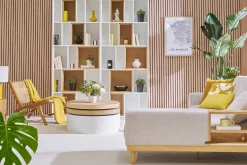 Bibliothèque modulable blanche et finition bois clair chêne L85 cm JAZZ