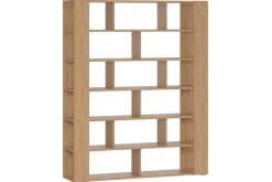 Bibliothèque multi casiers design finition bois clair chêne L168 cm MUSSO