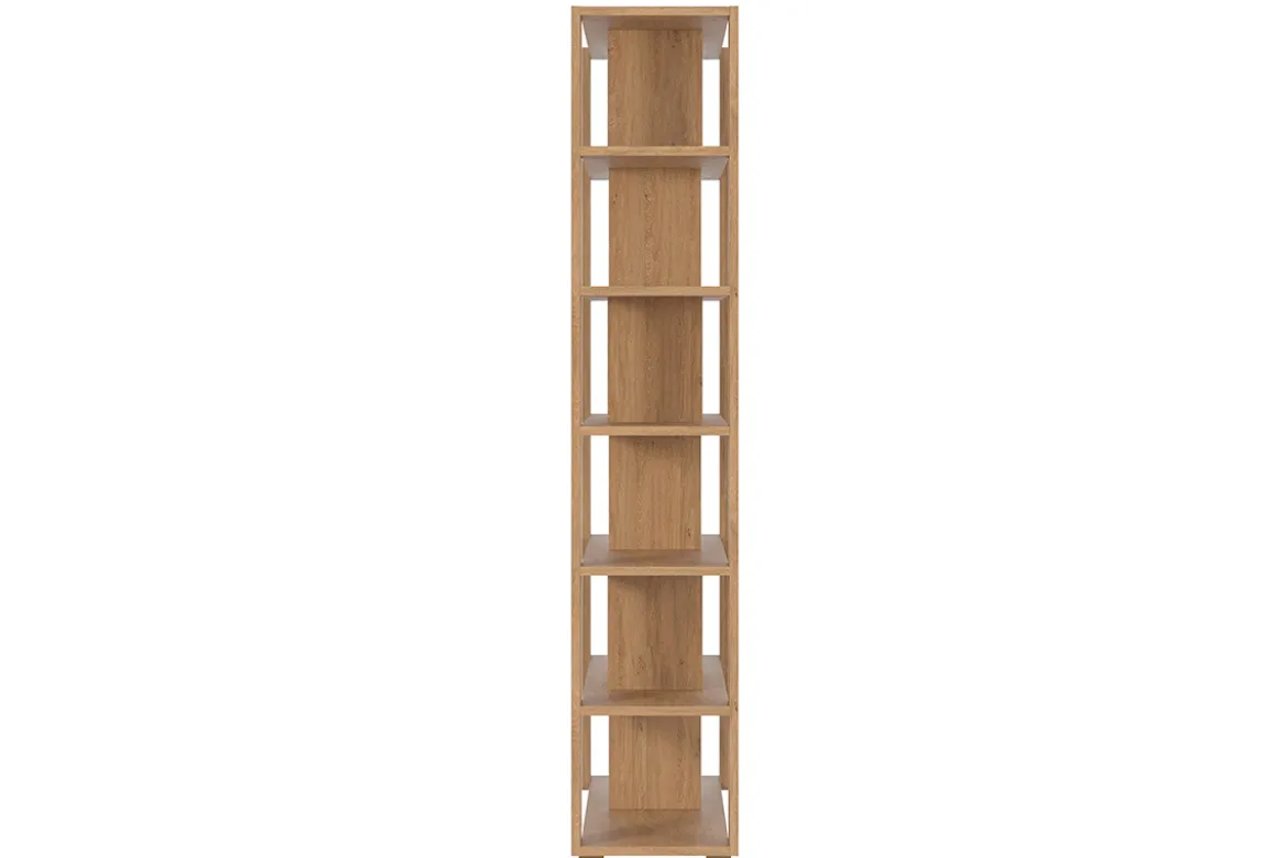 Bibliothèque multi casiers design finition bois clair chêne L168 cm MUSSO
