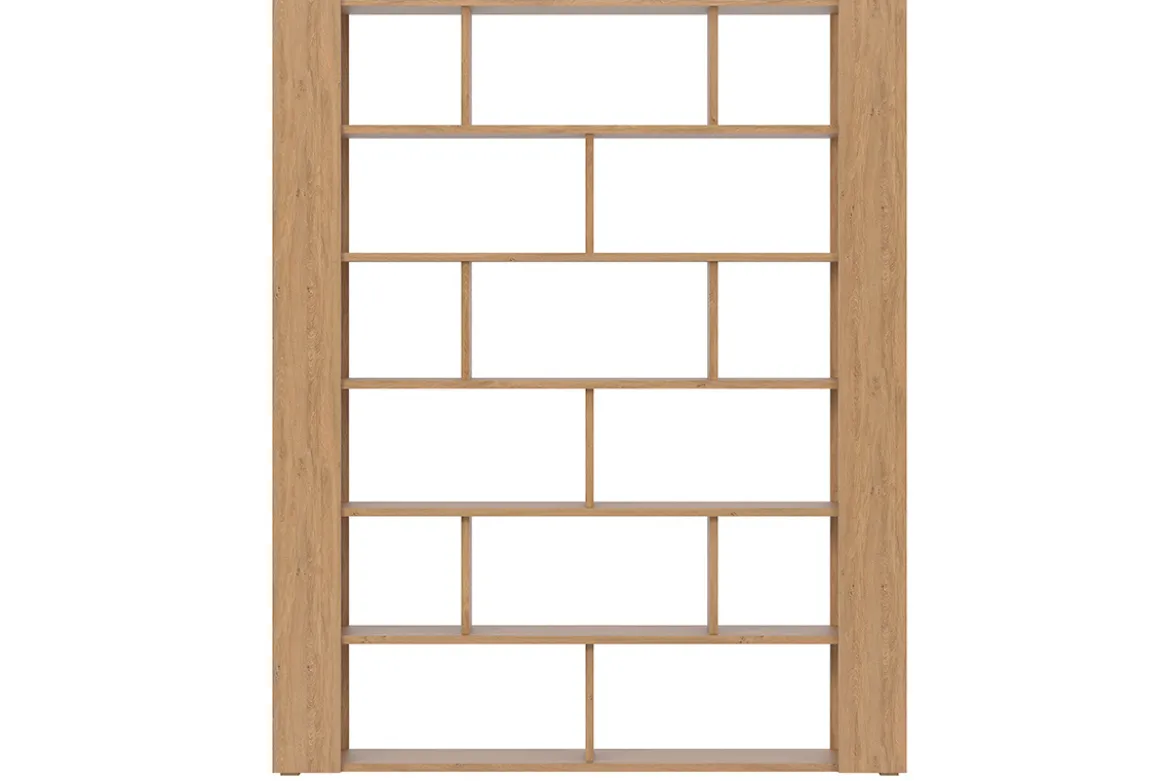 Bibliothèque multi casiers design finition bois clair chêne L168 cm MUSSO