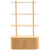 Bibliothèque murale en bois clair chêne avec rangement 2 portes coulissantes L90 cm EPIC