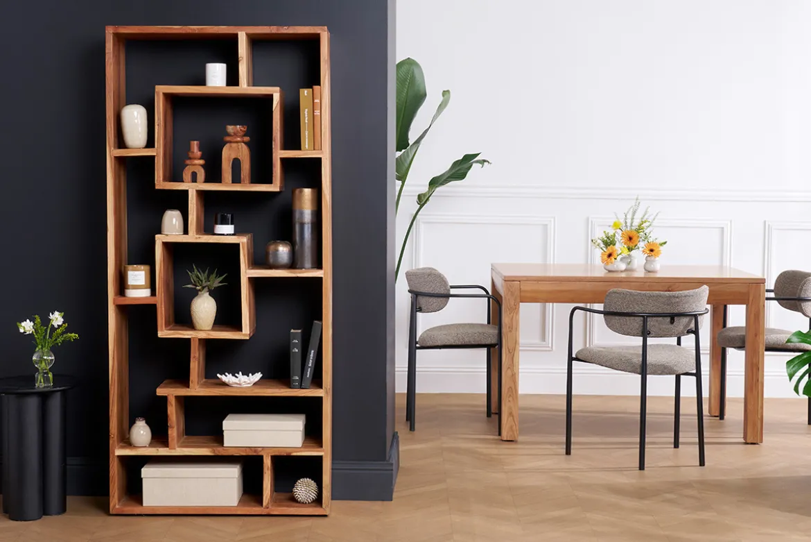 Bibliothèque ouverte design en bois massif L80 cm CHAPMAN