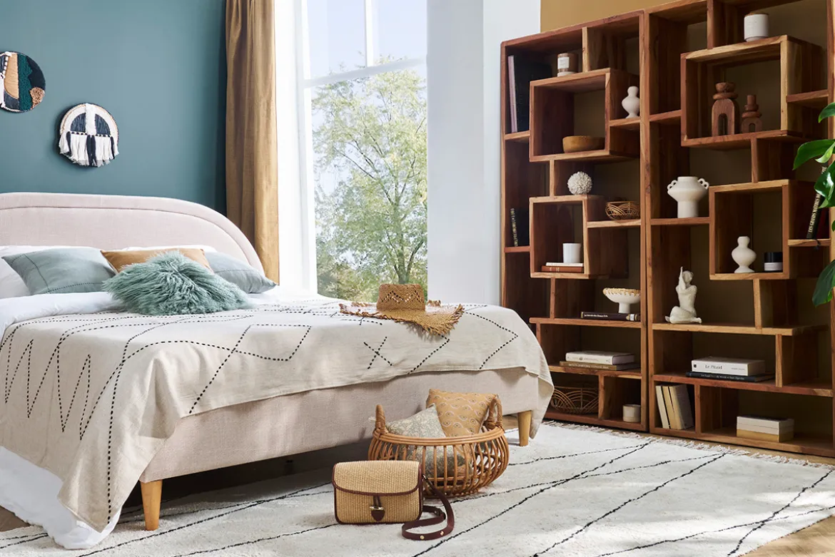 Bibliothèque ouverte design en bois massif L80 cm CHAPMAN