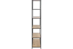 Bibliothèque ouverte finition bois clair et métal noir L114 cm TRESCA