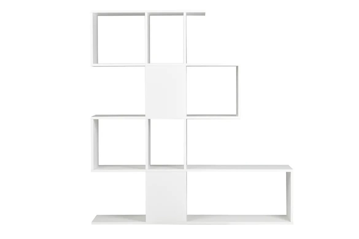 Bibliothèque ouverte séparateur design blanc laqué brillant L139 cm COMO
