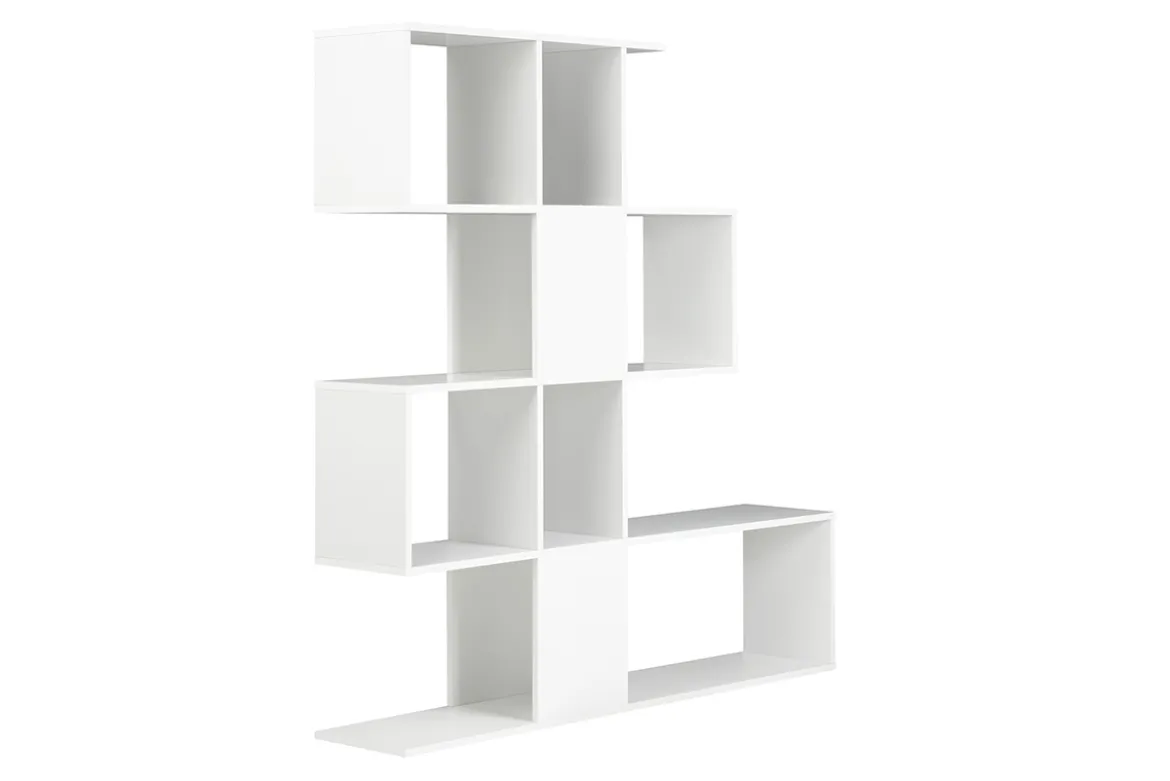 Bibliothèque ouverte séparateur design blanc laqué brillant L139 cm COMO