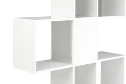 Bibliothèque ouverte séparateur design blanc laqué brillant L139 cm COMO