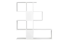 Bibliothèque ouverte séparateur design blanc laqué brillant L139 cm COMO