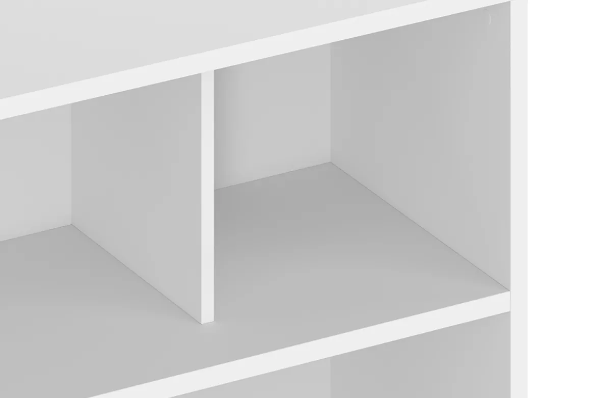 Bibliothèque scandinave blanc mat L140 cm EPURE