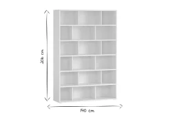 Bibliothèque scandinave blanc mat L140 cm EPURE