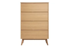 Bibliothèque scandinave en bois clair chêne 8 casiers L110 cm INGRID