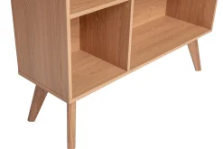 Bibliothèque scandinave en bois clair chêne 8 casiers L110 cm INGRID