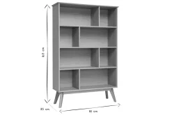 Bibliothèque scandinave en bois clair chêne 8 casiers L110 cm INGRID