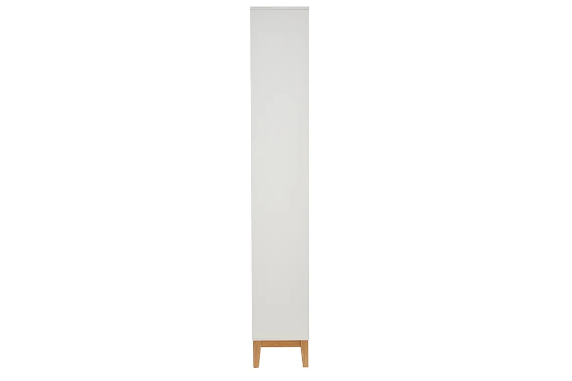 Bibliothèque scandinave en bois clair chêne et blanc L90 cm ABEL