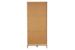 Bibliothèque scandinave en bois clair chêne et blanc L90 cm ABEL