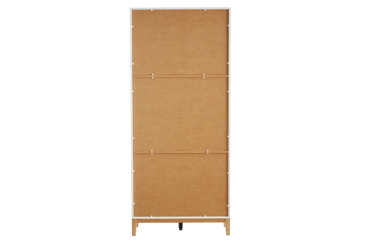 Bibliothèque scandinave en bois clair chêne et blanc L90 cm ABEL