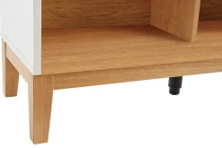 Bibliothèque scandinave en bois clair chêne et blanc L90 cm ABEL