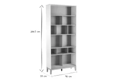 Bibliothèque scandinave en bois clair chêne et blanc L90 cm ABEL