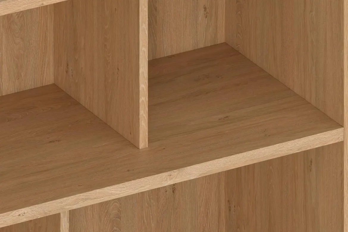 Bibliothèque scandinave finition bois clair chêne L140 cm EPURE