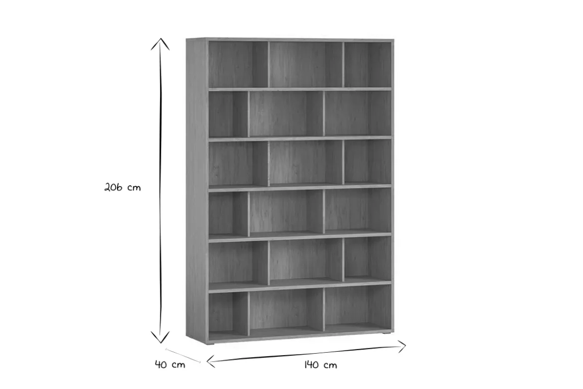 Bibliothèque scandinave finition bois clair chêne L140 cm EPURE