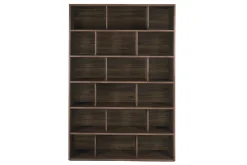 Bibliothèque scandinave finition bois foncé noyer L140 cm EPURE