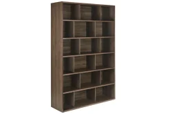Bibliothèque scandinave finition bois foncé noyer L140 cm EPURE