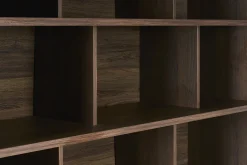 Bibliothèque scandinave finition bois foncé noyer L140 cm EPURE
