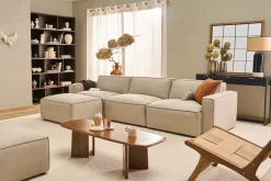 Bibliothèque scandinave finition bois foncé noyer L140 cm EPURE