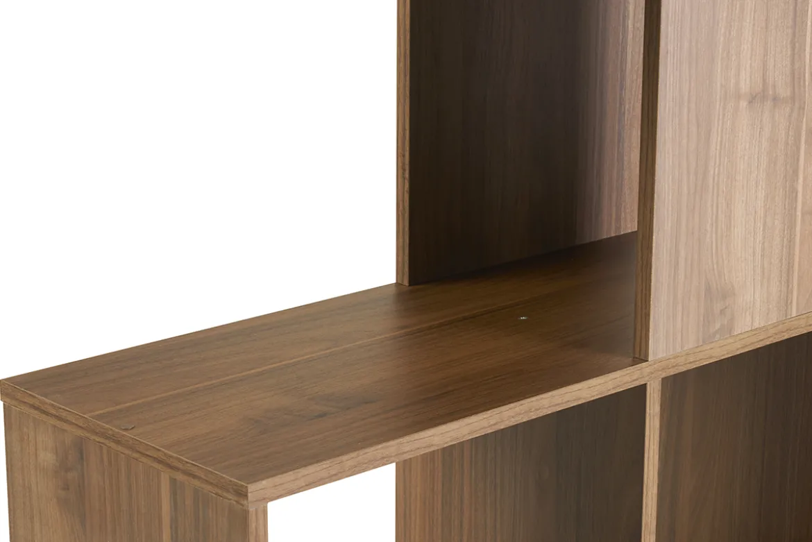 Bibliothèque séparateur design finition bois noyer L139 cm COMO