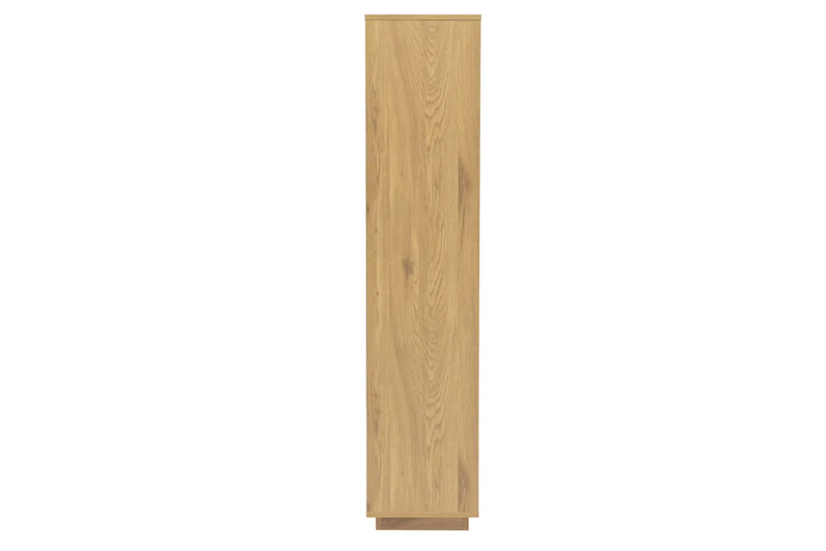 Bibliothèque séparatrice avec rangements finition bois clair chêne et cannage rotin L100 cm ALICANTE