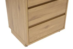 Bibliothèque étagère avec rangements finition bois clair chêne et cannage rotin L50 cm SEVILLE