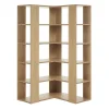 Bibliothèque étagère d'angle finition bois clair chêne L95 cm MUSSO