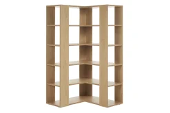 Bibliothèque étagère d'angle finition bois clair chêne L95 cm MUSSO