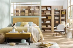 Bibliothèque étagère d'angle finition bois clair chêne L95 cm MUSSO