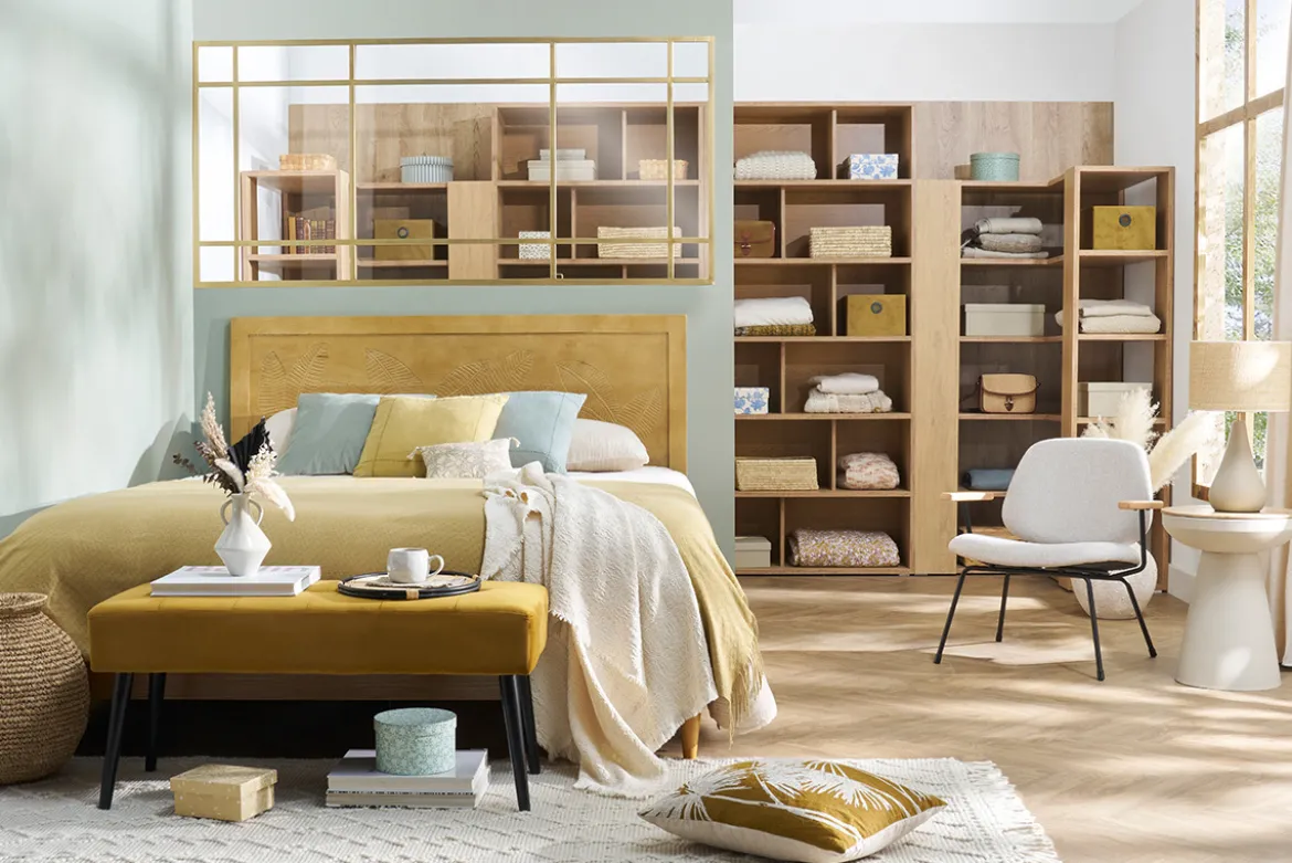 Bibliothèque étagère d'angle finition bois clair chêne L95 cm MUSSO