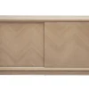 Buffet bas avec portes coulissantes en bois clair chêne L160 cm ARROW