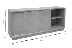 Buffet bas avec portes coulissantes en bois clair chêne L160 cm ARROW