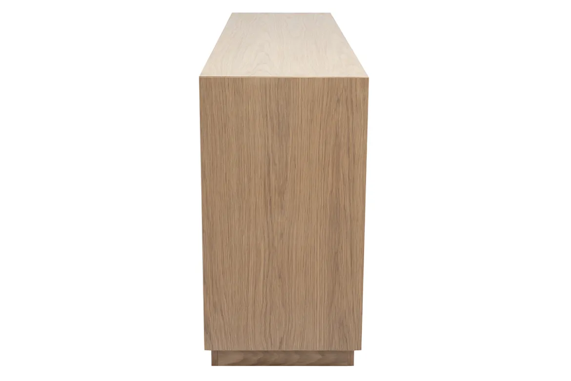 Buffet bas avec portes coulissantes en bois clair chêne L160 cm ARROW
