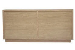 Buffet bas avec portes coulissantes en bois clair chêne L160 cm ARROW
