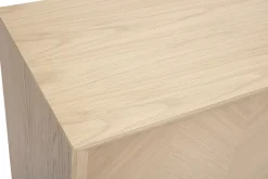 Buffet bas avec portes coulissantes en bois clair chêne L160 cm ARROW