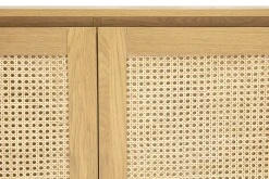 Buffet bas finition bois clair chêne et cannage rotin L96 cm SEVILLE