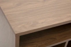 Buffet de rangement vinyles en bois foncé finiton noyer et métal noir L90 cm KANE