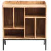 Buffet de rangement vinyles en bois massif et métal noir L76 cm BLUES
