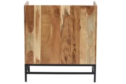 Buffet de rangement vinyles en bois massif et métal noir L76 cm BLUES
